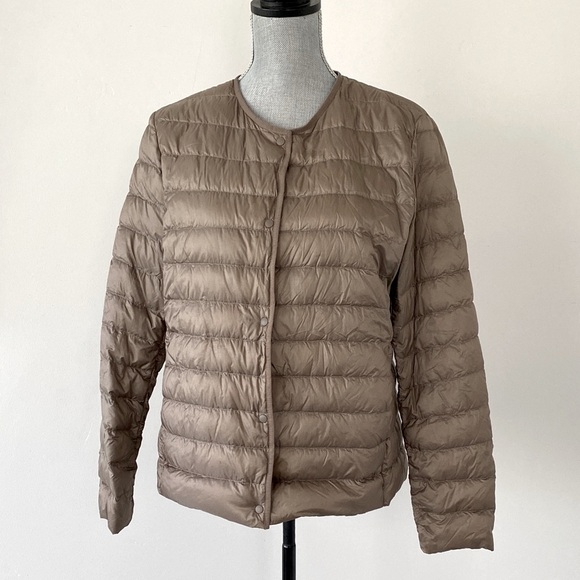 Uniqlo Taupe Puffer Ultra Light Down Compact Jacket - Picture 1 of 12